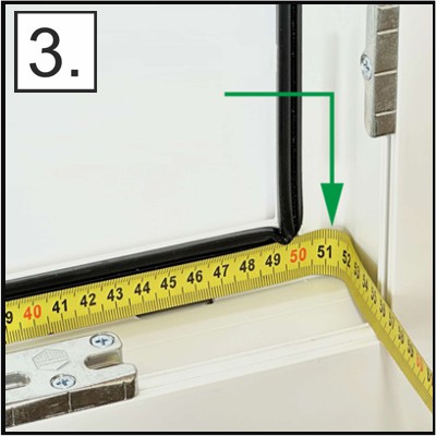 3. Schritt ist das Ausmessen des Fensterrahmens